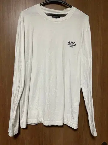 A.P.C. 화이트 롱 슬리브 티셔츠 L