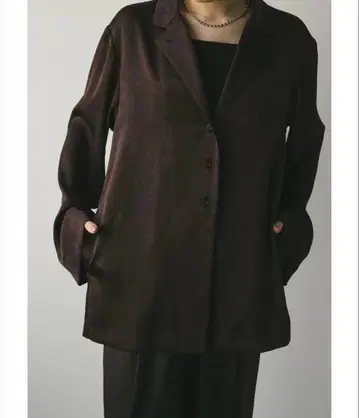 와셔 새틴 테일러 셔츠 브라운