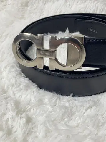 새상품급 Ferragamo 페라가모 간치니 벨트 블랙 이탈리아제