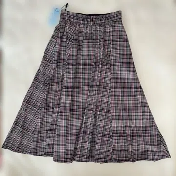 새상품 미사용 쿠미쿄쿠 랜덤 체크 플레어 스커트 핑크 계열 3