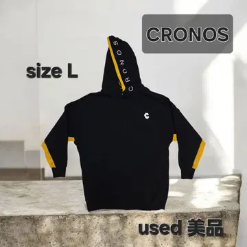 CRONOS 크로노스 후드티 후디 L 사이즈 블랙/옐로우 컬러
