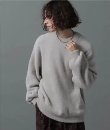 HARE 소프트 샤기 니트 풀오버 그레이 S 사이즈