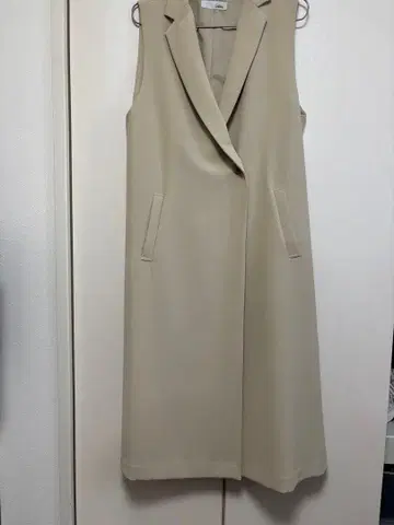 베이지 아이보리 베스트 롱