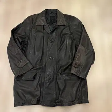 CHELSEA 블랙 램 가죽 코트