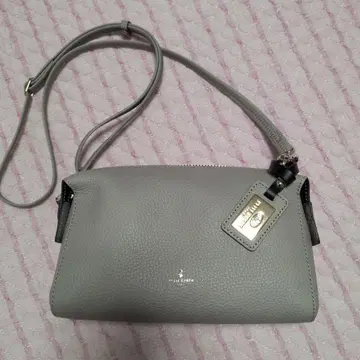 PELLE BORSA 그레이 가죽 숄더백