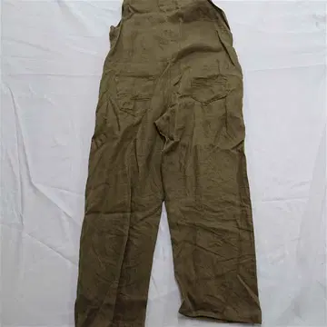 시마론진스 린넨 100% 오버롤 M 사이즈 카키 계열