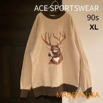 90s USA제 ACE SPORTSWEAR 사슴 투톤 빈티지