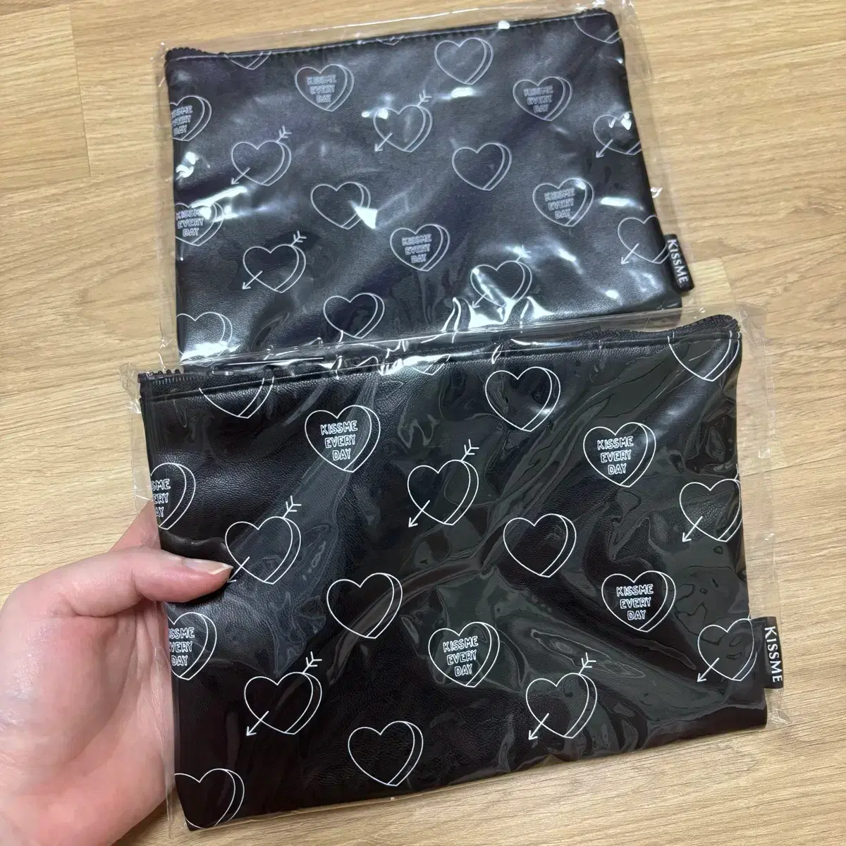 Kiss Me brand cosmetic pouches, set of 2, new items