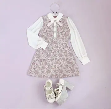 앙크루즈(Ank Rouge) 푸쿠레 자카드 도리 원피스