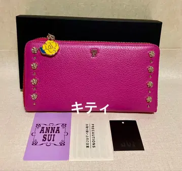 ANNA SUI 지갑 라운드 지퍼 장지갑 발렌시아 장미 새상품 박스 포함