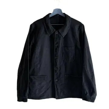 40s 50s 프랑스 빈티지 블랙 몰스킨 워크 자켓