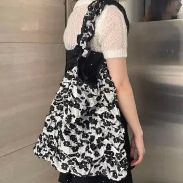 Casselini Ray BEAMS 별주 자카드 프릴 토트백