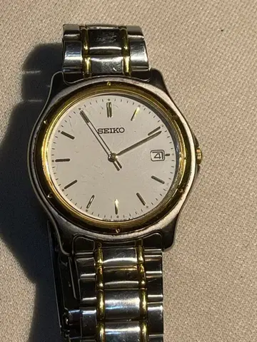 SEIKO 7N32-0150 쿼츠 손목시계 실버/골드