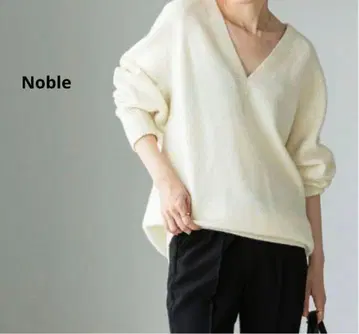 Noble 캐시미어 울 롱 V넥 풀오버