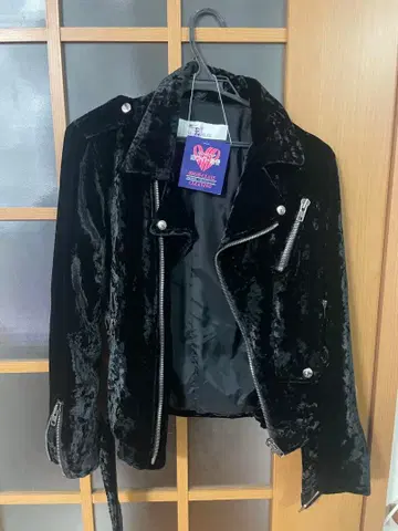 벨벳 블랙 라이더 자켓