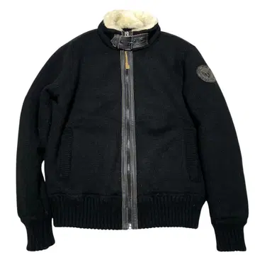 Schott 레어 보아 안감 방한 풀 집업 니트 자켓 와펜