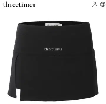 threetimes 블랙 미니 스커트 슬릿