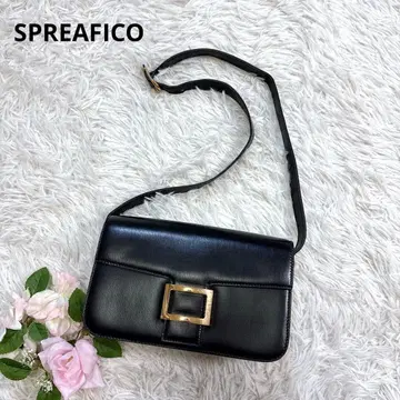 [ 새상품급 ] SPREAFICO 숄더백 골드 금장 장식 블랙