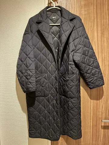 UNIQLO C 퍼프 테크 오버 사이즈 코트 블랙 S