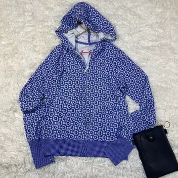 유니클로 Green Gate 콜라보 꽃무늬 후드티 한정판 파란색 상의