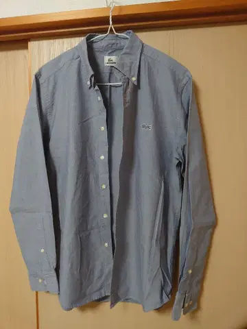 LACOSTE 버튼 다운 셔츠 파랑 스트라이프