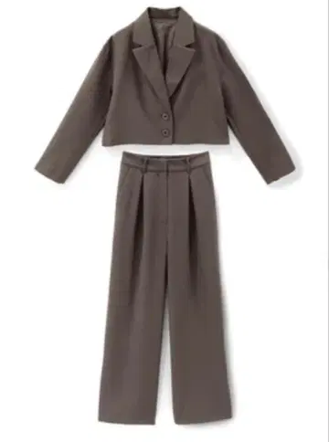 숏 기장 자켓 와이드 팬츠 세트