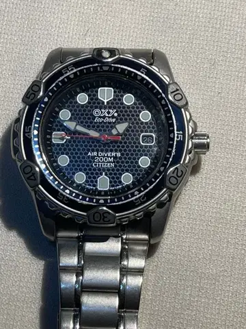 시티즌 OXY 에코 드라이브 남성용 손목시계 중고 작동품