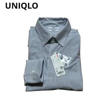 새상품 유니클로 슈퍼 논아이론 저지 슬림 셔츠 스트라이프