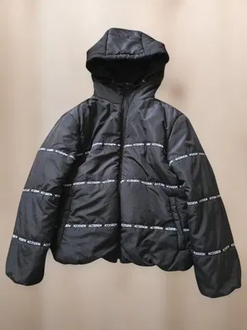 블리스톰 후드 로고 다운 자켓 블랙 M 사이즈