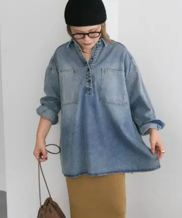 퓨어세신 데님 셔츠 블루 이번 시즌