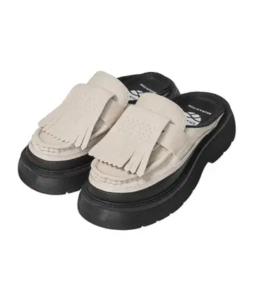 SHAKA 퀼트 로퍼 뮬 청키