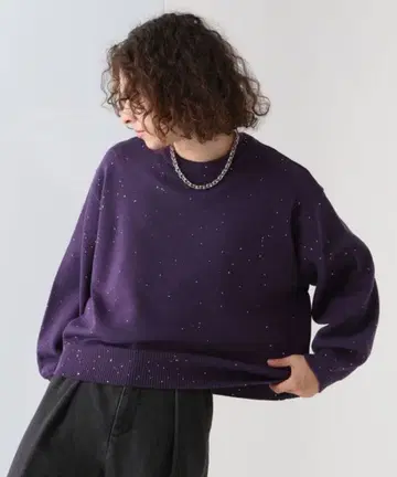 HARE 퍼플 스팽글 니트 풀오버
