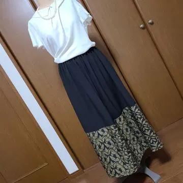 기모노 리메이크 개더 스커트 (롱)