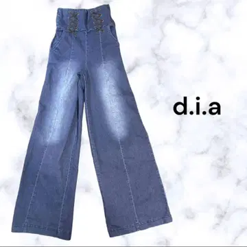 레어 귀중 d.i.a 다이아 하이웨스트 레이스업 부츠 팬츠