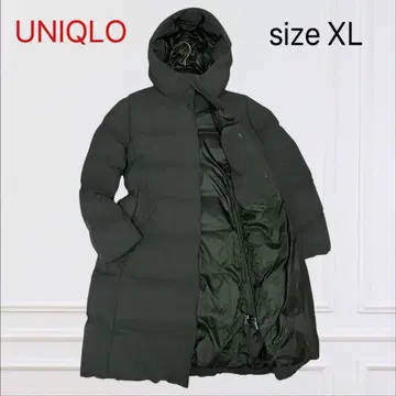 [ 새상품급 ] 유니클로 심리스 다운 롱 코트 카키 XL