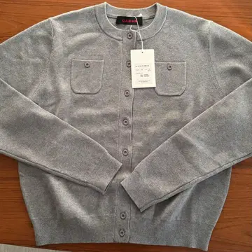 CABaN 코튼 캐시미어 크루넥 가디건 그레이