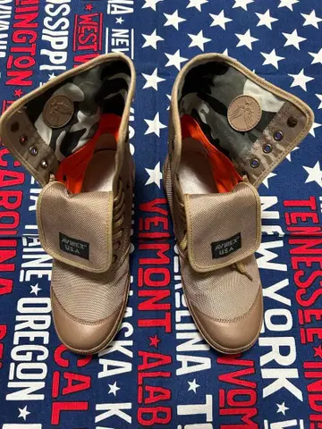 AVIREX 스콜피온 하이 베이지 하이컷 워크 부츠