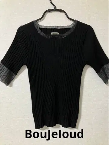 부즈루드 BouJeIoud 배색 라메 리브 니트 풀오버