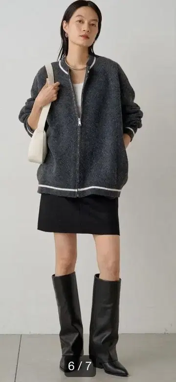 Loungedress / 자카드 ZIP 블루종