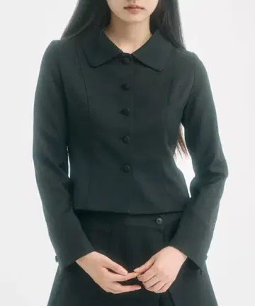 FEKETE 라운드 칼라 자켓