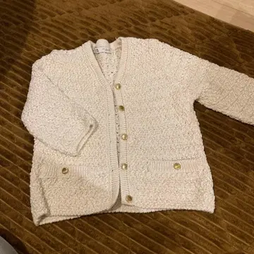 ZARA 노카라 골드 버튼 니트 자켓 가디건
