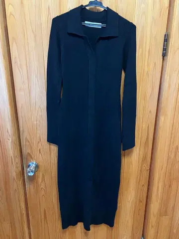 컬러 넥 타이트 니트 원피스