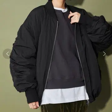 CITEN 소매 셔링 MA-1 블랙