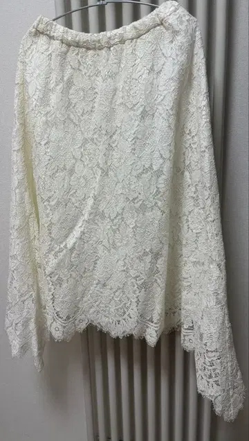 Diagram 화이트 레이스 플레어 스커트