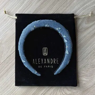컨디션 최상 ALEXANDRE DE PARIS 벨벳 헤어밴드 그레이