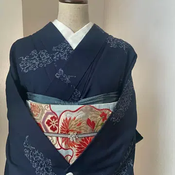 기모노 다크 네이비 멋진 성인 코몬 히토에 KIMONO