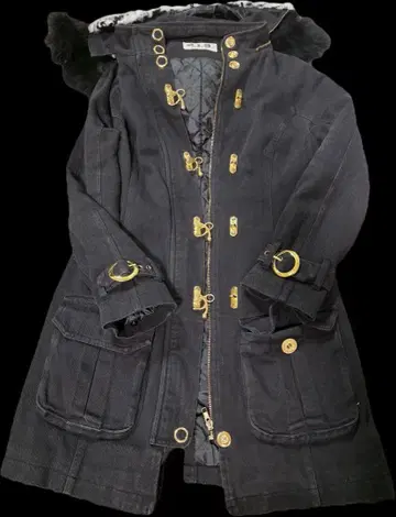 한정판 가격 인하 d.i.a 퍼 달린 블랙 롱 코트