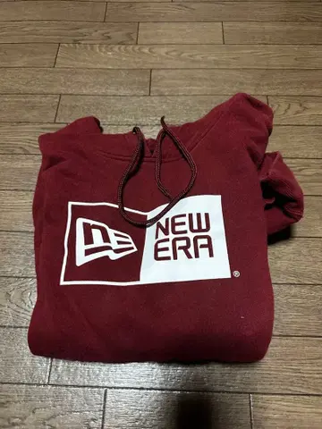 NEW ERA 버건디 후드티 M