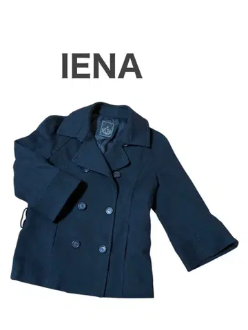 IENA 네이비 울 피 코트 숏 기장 프리 사이즈