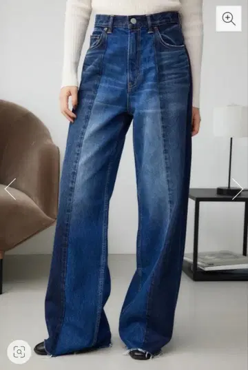 AZUL DENIM 절개 패턴 와이드 데님